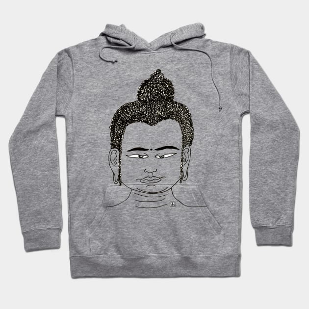 Buddha head with the look Hoodie by Pragonette